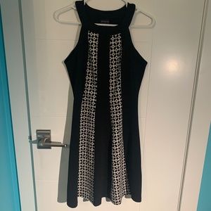 Black and White Formal Office Style Dress